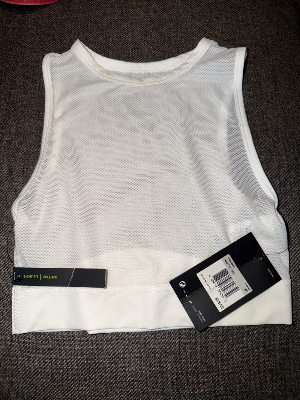Nike White Women's Mesh Crop Tank